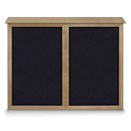 United Visual Products Single Door Enclosed Indoor Letterboard UV1124-BLACK-WHITE